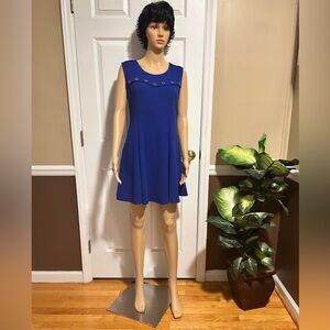 GM Company Store Royal Blue Sleeveless Fit-n-Flare Dress ~ Size Large